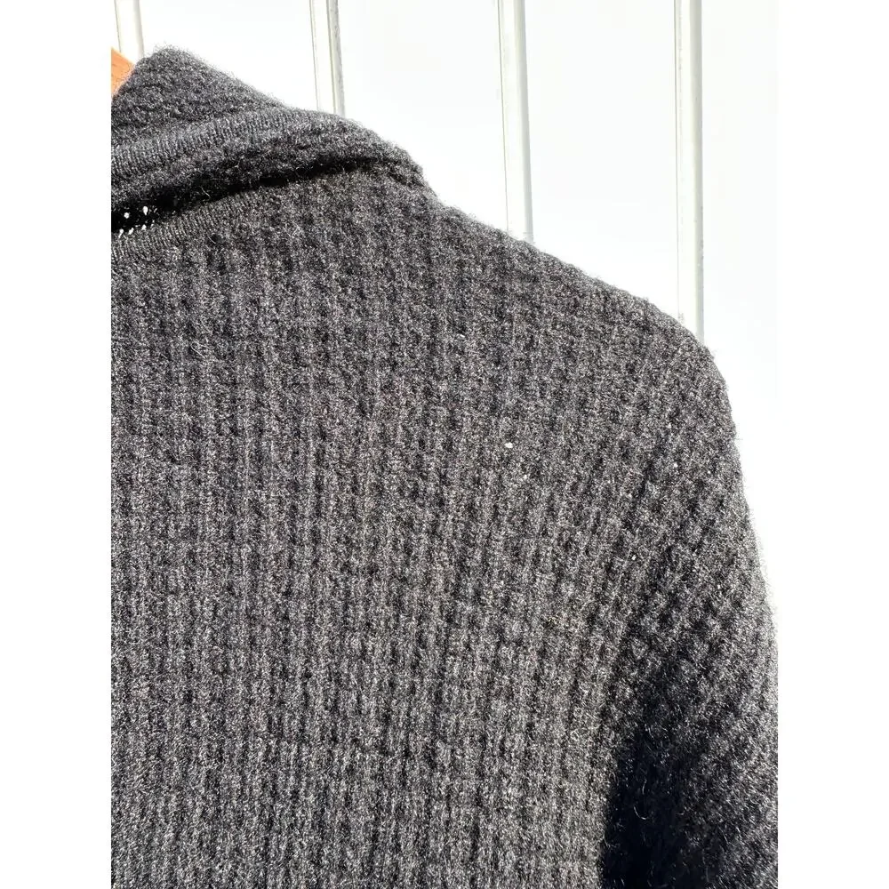 Alo Yoga Cashmere Plush Waffle Full Zip Hoodie Black Size Small $348 EUC Crop - Picture 14 of 16